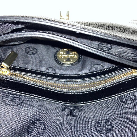 Tory Burch patent leather gold chain clutch or shoulder bag - Picture 11 of 16